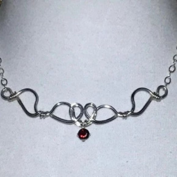 Garnet Sterling Silver Necklace- The Pixie Dust - Picture 2 of 6